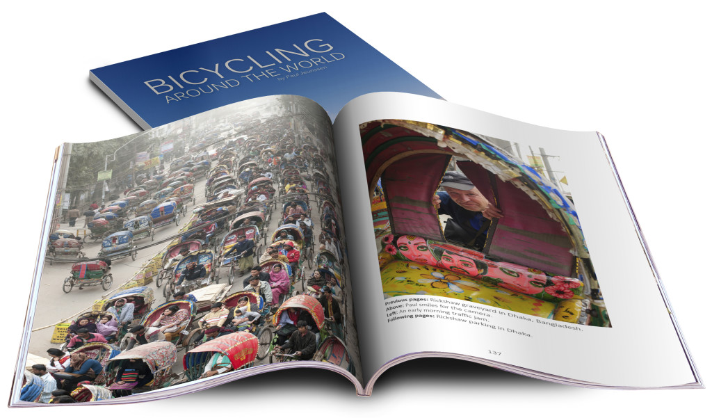 Bicycling around the world photo book